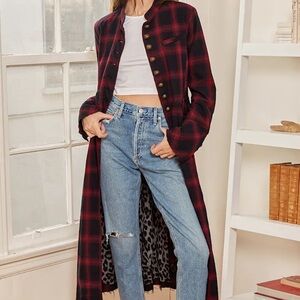 We The Free Light odessa maroon plaid duster